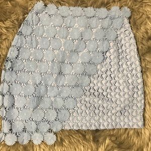 Crochet lace powder blue skirt